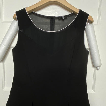 Riu Paris Black Sleeveless A-Line Cocktail Dress Womens Small LBD Retro Mod Chic