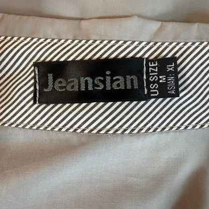 Jeansian Graphic Long Sleeve Button Up Shirt Mens M Gray Y2K Streetwear Cyber