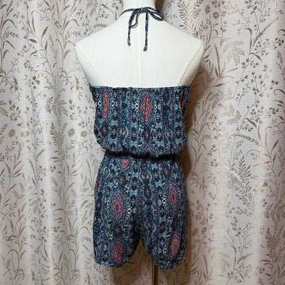 Gypsies & Moondust Boho Paisley Lace Halter Romper Shorts Womens S Southwestern