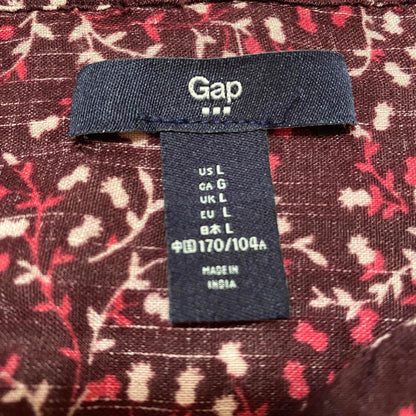 Gap Burgundy Floral Print Blouse Womens Large Cottagecore Dainty Fairycore Fall