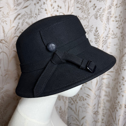 Scala Black 100% Wool Dress Hat One Size Vintage Style Classic Academia Audrey