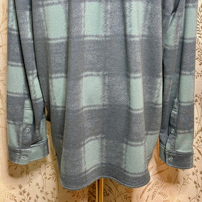32 Degrees Heat Plaid Fleece Shirt Women XL Blue Cabincore Cozy Outdoor Gorpcore