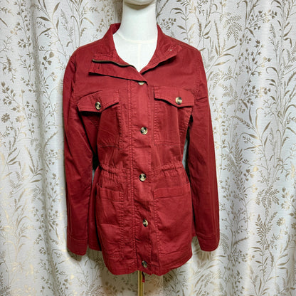 Sonoma Cotton Stretch Utility Field Jacket Women L Rust Gorpcore Workwear Fall