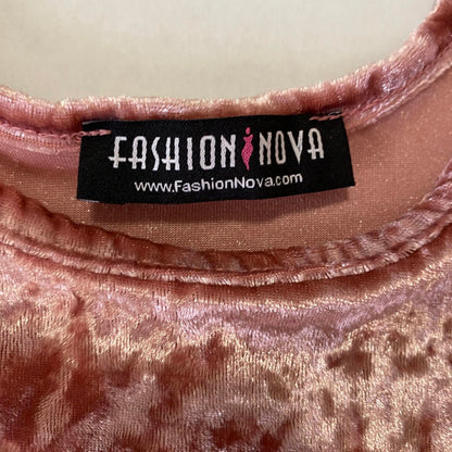 Fashion Nova Dusty Rose Velvet Crop Top Juniors XL Stretch Y2K Ballet Boho Club