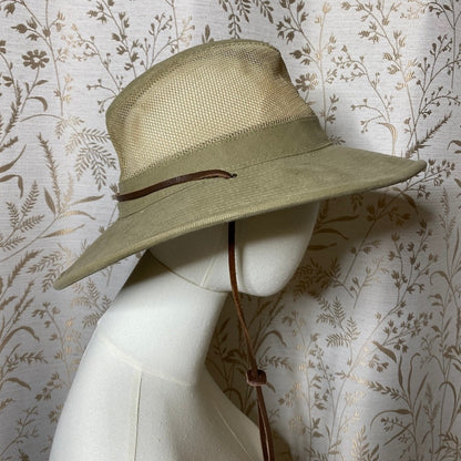Dorfman Pacific Khaki Safari Hat Medium Mesh Gorpcore Sun Hiking Outdoor Utility