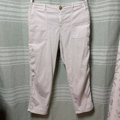 Sonoma Cropped Cargo Pants Womens 12 Oatmeal Stretch Utility Gorpcore Cabincore