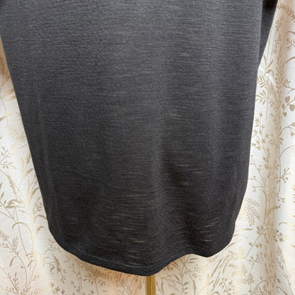 LC Lauren Conrad Flutter Sleeve Blouse Women L Black Minimalist Office Siren