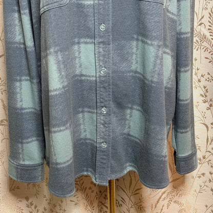 32 Degrees Heat Plaid Fleece Shirt Women XL Blue Cabincore Cozy Outdoor Gorpcore