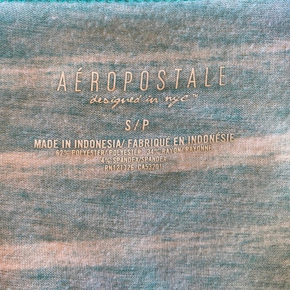 Aeropostal Teal Striped Crop Tank Top Small Retro Indie Skater Beach Festival