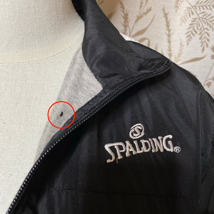 Spalding Track Jacket Medium Black Windbreaker Gorpcore Y2K Athleisure Utility
