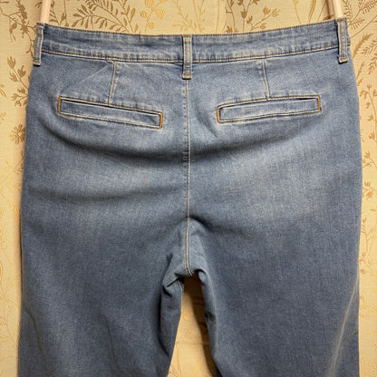 Ella Moss Wide-Leg Cropped Jeans Women 14 Med Indigo Stretch Coastal Casual Boho