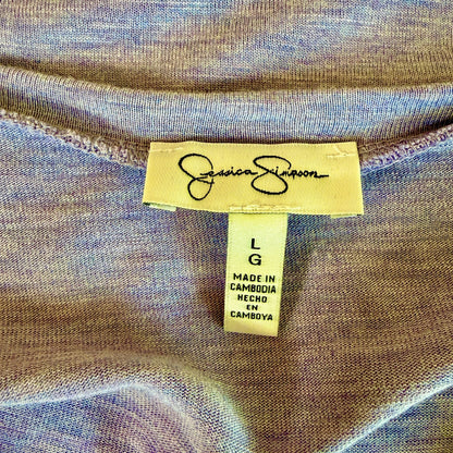 Jessica Simpson Heather Purple T Shirt L Short Sleeve Casual Cozycore Athleisure