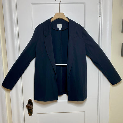 14th & Union Black Open Front Blazer Womens L Academia Professional Minimalist
