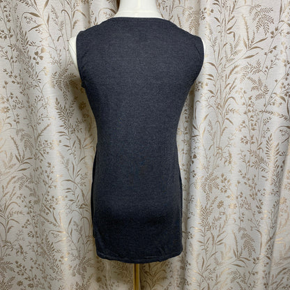 Alfani Black Sequin Front Tank Small Gray Holiday Night Out Indie Sleaze Grunge