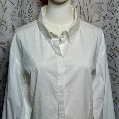 Ashley Stewart Ruffle Cuff Button Up Shirt Women 2XL White Pirate Ren Faire Goth