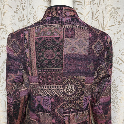 Christopher & Banks Vintage Tapestry Jacket Womens M Purple Whimsigoth Steampunk