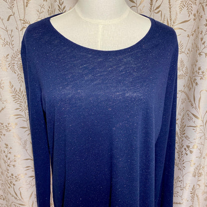 Sonoma Navy Blue Sparkle Long Sleeve Tee L Whimsigoth Celestial Dark Academia