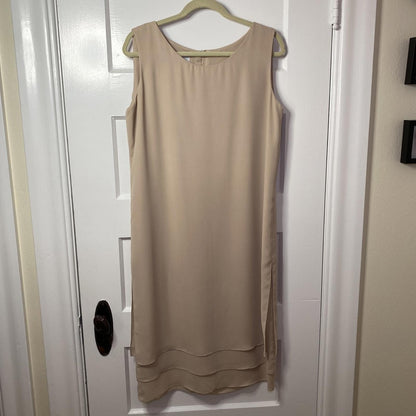 Jack Bryan Vintage Beaded Chiffon Midi Dress & Jacket Sz 14 90s Elegant Modest