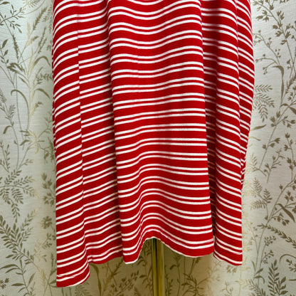 Time and Tru Stripe Midi Tank Dress XL Red White Streetwear French Girl Coastal