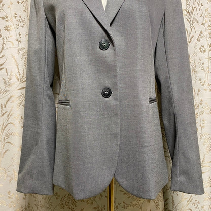 Theory Gray Wool Blazer Jacket 10 Medium Corporate Indie Sleaze Minimalist Clean