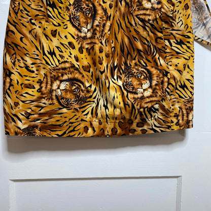 Handmade Tiger Print Wraparound Skirt Womens Small Beach Summer Animal Cover-up