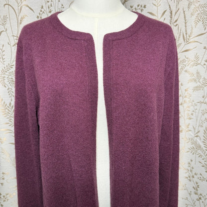 Cashmere Sweater Set Cardigan Sleeveless Turtleneck Womens L Wine Quiet Luxury