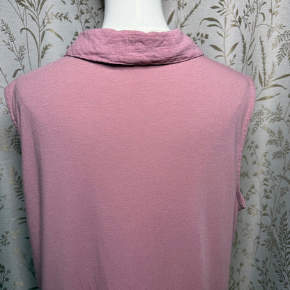 NY Collection Pink Sleeveless V-Neck Utility Tank Top XL Resortwear Gorpcore