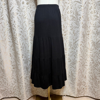 Philosophy Republic Tiered Midi Skirt Women XL Black Whimsigoth Boho Witchy Goth