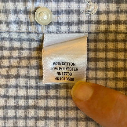Merona Micro Check Button Up Shirt Mens XL Academia Normcore Preppy Professional