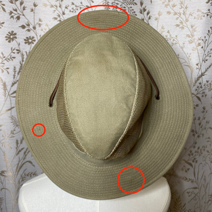 Dorfman Pacific Khaki Safari Hat Medium Mesh Gorpcore Sun Hiking Outdoor Utility
