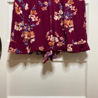 American Eagle Floral Print Halter Romper Womens S Beach Summer Travel Casual