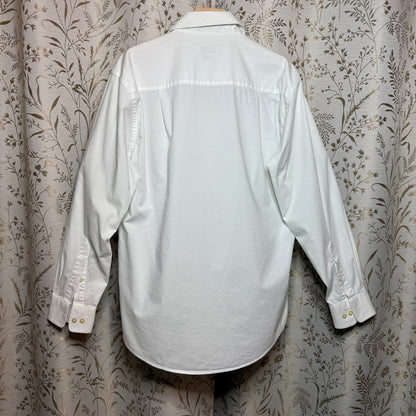 Calvin Klein Mens White Slim Fit Long Sleeve Button Up Dress Shirt 15.5 32/33
