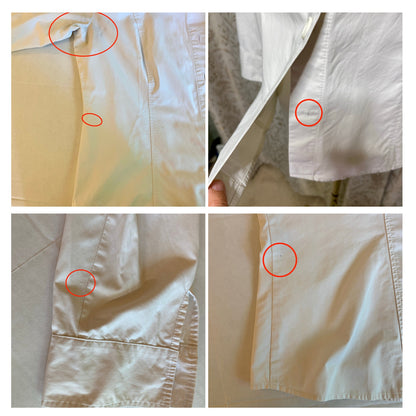 Talbots Petites White Button Down Shirt 8P Office Siren Academia Y2K Distressed