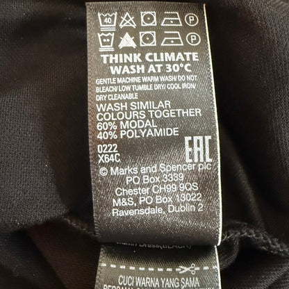 M&S Collection Knot Detail Maxi Dress Womens 18 Black Minimalist Elegant Formal