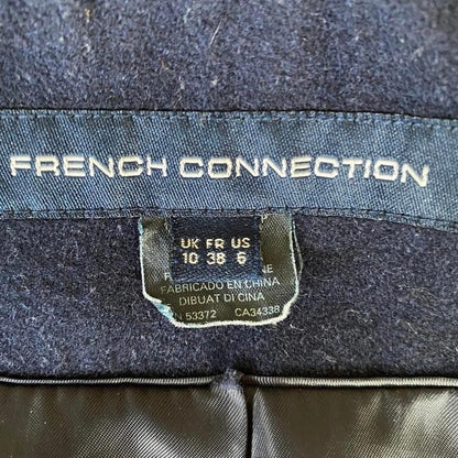 French Connection Mixed Media Cutaway Coat Womens Small Sailor Chic Whimsigoth