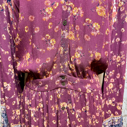 Knox Rose Boho Midi Dress Women XXL Button Front Autumn Prairie Cottagecore