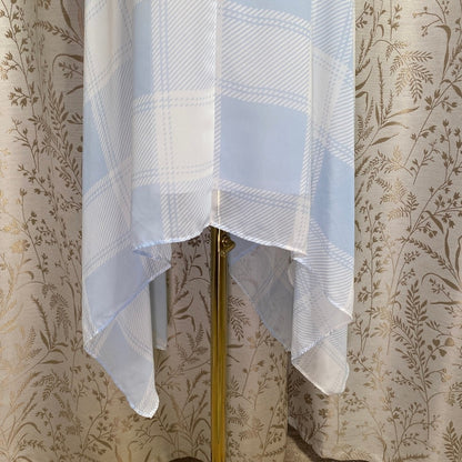 Belle + Sky Pastel Blue Plaid Ruffle Midi Dress XS Cottagecore Coquette Dollette
