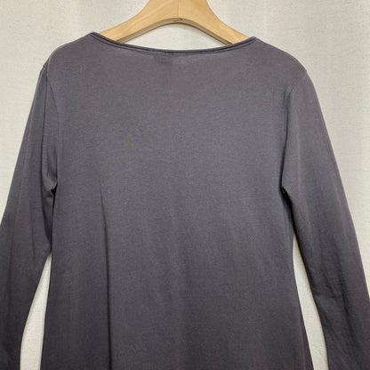 Indigenous Organic Cotton Charcoal V-Neck Top Small Balletcore Clean Minimalist
