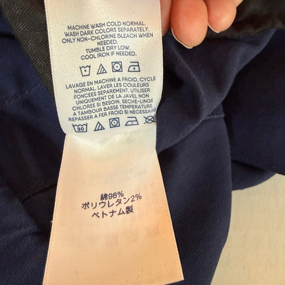 Lands' End Mid Rise Stretch Crop Pants Navy Blue Womens Sz 14 Coastal Minimalist