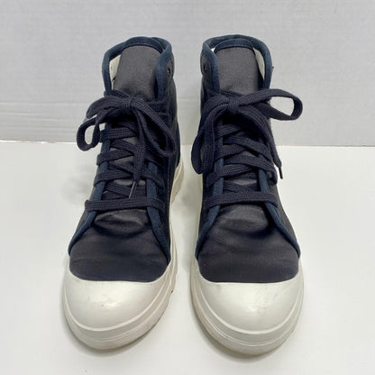 Pedro Garcia Vesta Black Satin High-Top Sneakers Women 9.5 Luxury Streetwear
