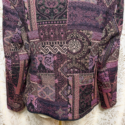 Christopher & Banks Vintage Tapestry Jacket Womens M Purple Whimsigoth Steampunk