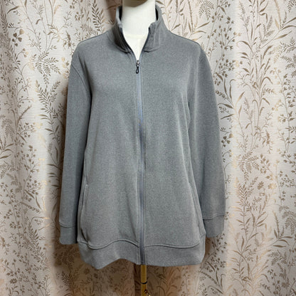 Hi-Tec Full Zip Fleece Jacket Women XXL Gray Cozy Performance Workout Athleisure