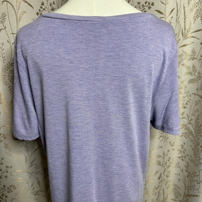 Jessica Simpson Heather Purple T Shirt L Short Sleeve Casual Cozycore Athleisure