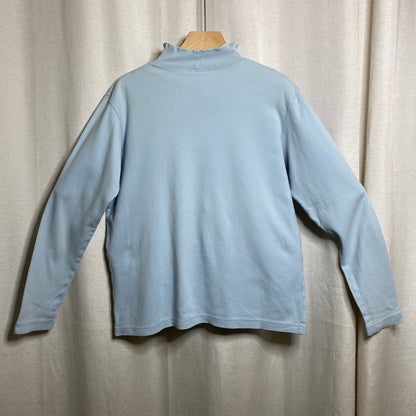 Whitefish Bay Mock Neck Cotton Top Womens S Distressed 90s Y2K Vintage Soft Girl