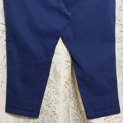 Lands' End Mid Rise Stretch Crop Pants Navy Blue Womens Sz 14 Coastal Minimalist