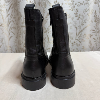 Eric Michael Lynn Black Leather Ankle Bootie US 11 Chunky Minimalist Utility