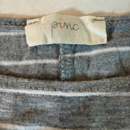 Pinc Striped Tunic Dress Women S Stretch Gray White Lagenlook Minimalist Casual