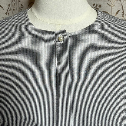 American Holic Seersucker Micro-Stripe Tiered Tunic Women M Japan Avant Garde