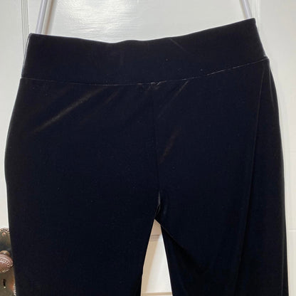 J.H. Collectibles Black Velvet Cropped Pull-On Pants Womens XL Stretch Office