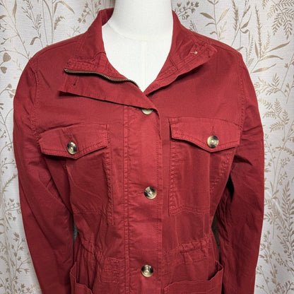 Sonoma Cotton Stretch Utility Field Jacket Women L Rust Gorpcore Workwear Fall